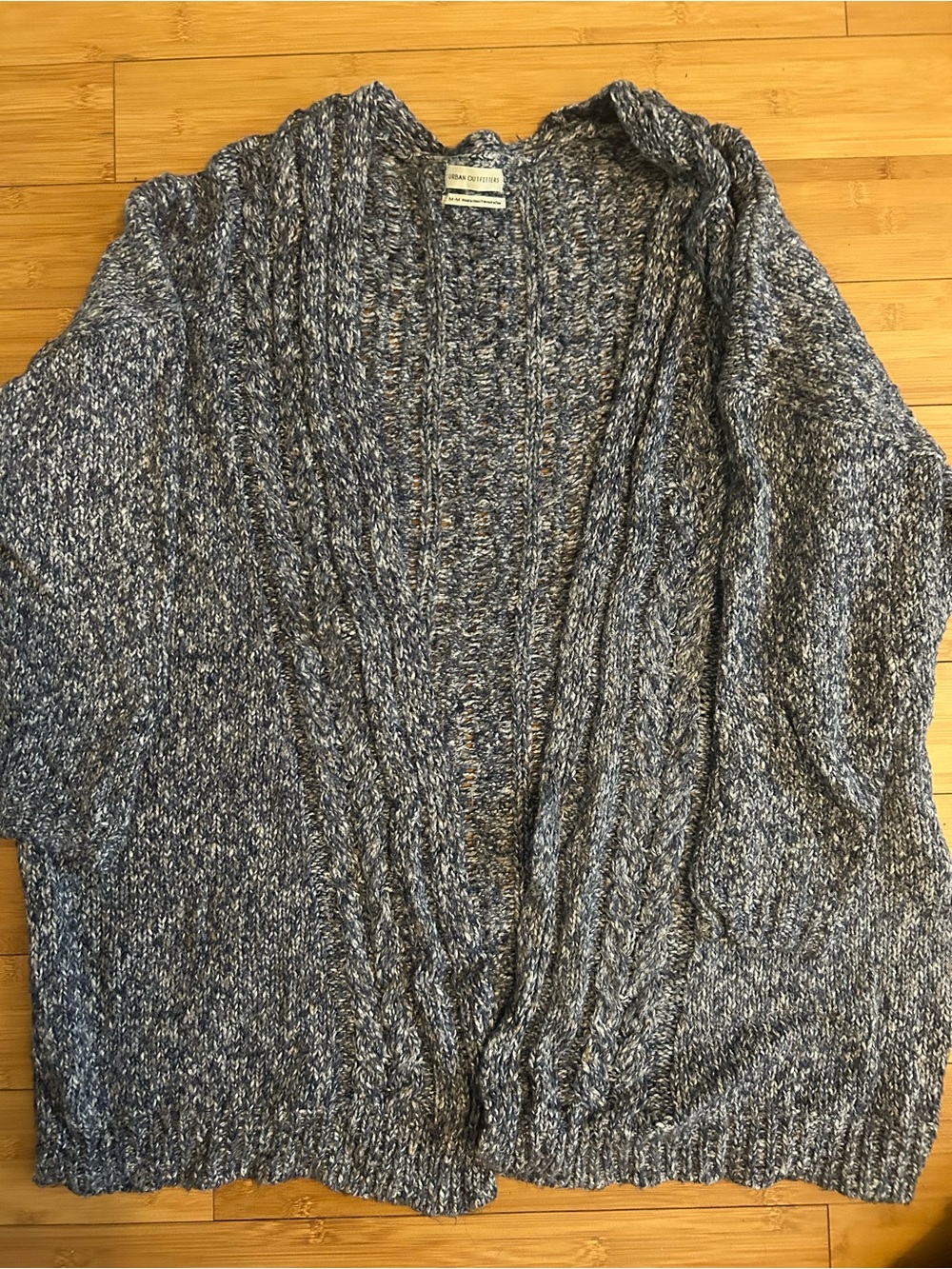 Urban Outfitters Blue-Gray Marled Open-Front Cardigan